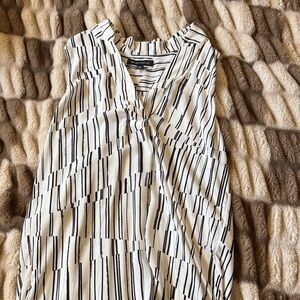 Banana Republic Black and White Geometric Midi Dress